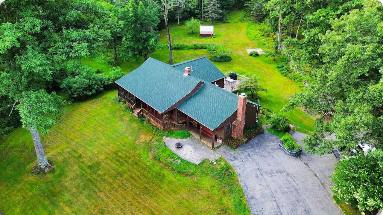 Drone view of a Vermont roof replacement
